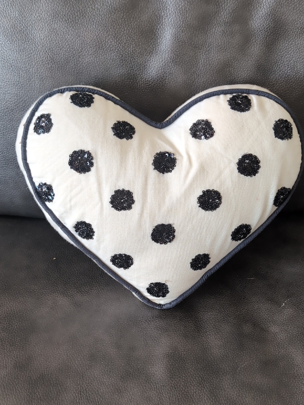 Heart Polka Dot Accent Pillow - Black & White